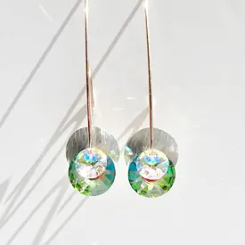 14k Gold Filled Eye Catching Crystal Long Scroll Earrings Collection