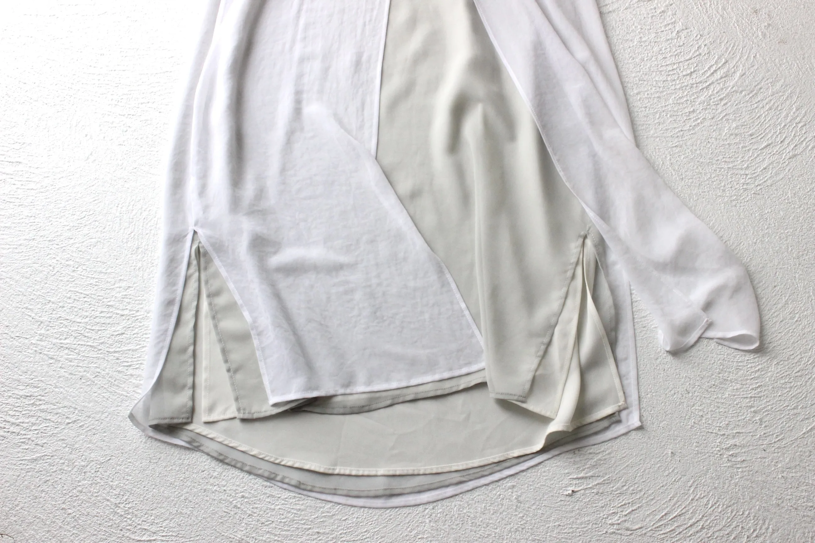 2000s Simple Triple Layered Square Neck Slip Dress
