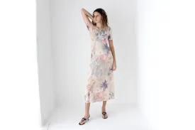 90s Slinky Watercolour Pastel Tee Dress