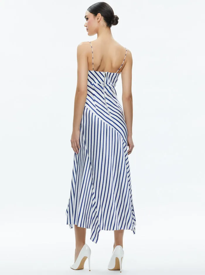 Alice and Olivia Rosa Asymmetrical Slip Dress