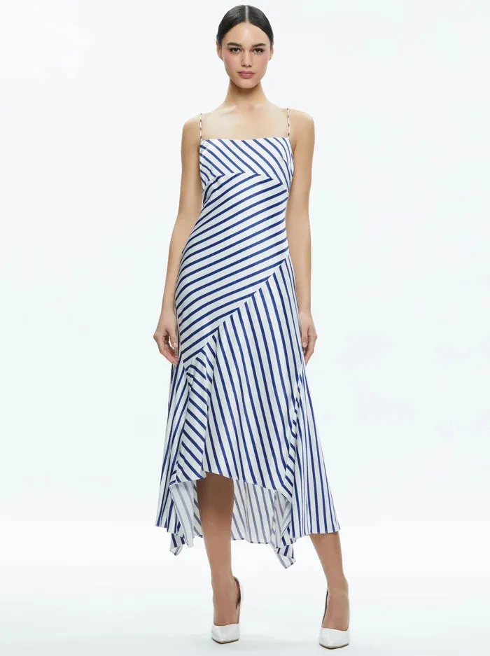 Alice and Olivia Rosa Asymmetrical Slip Dress