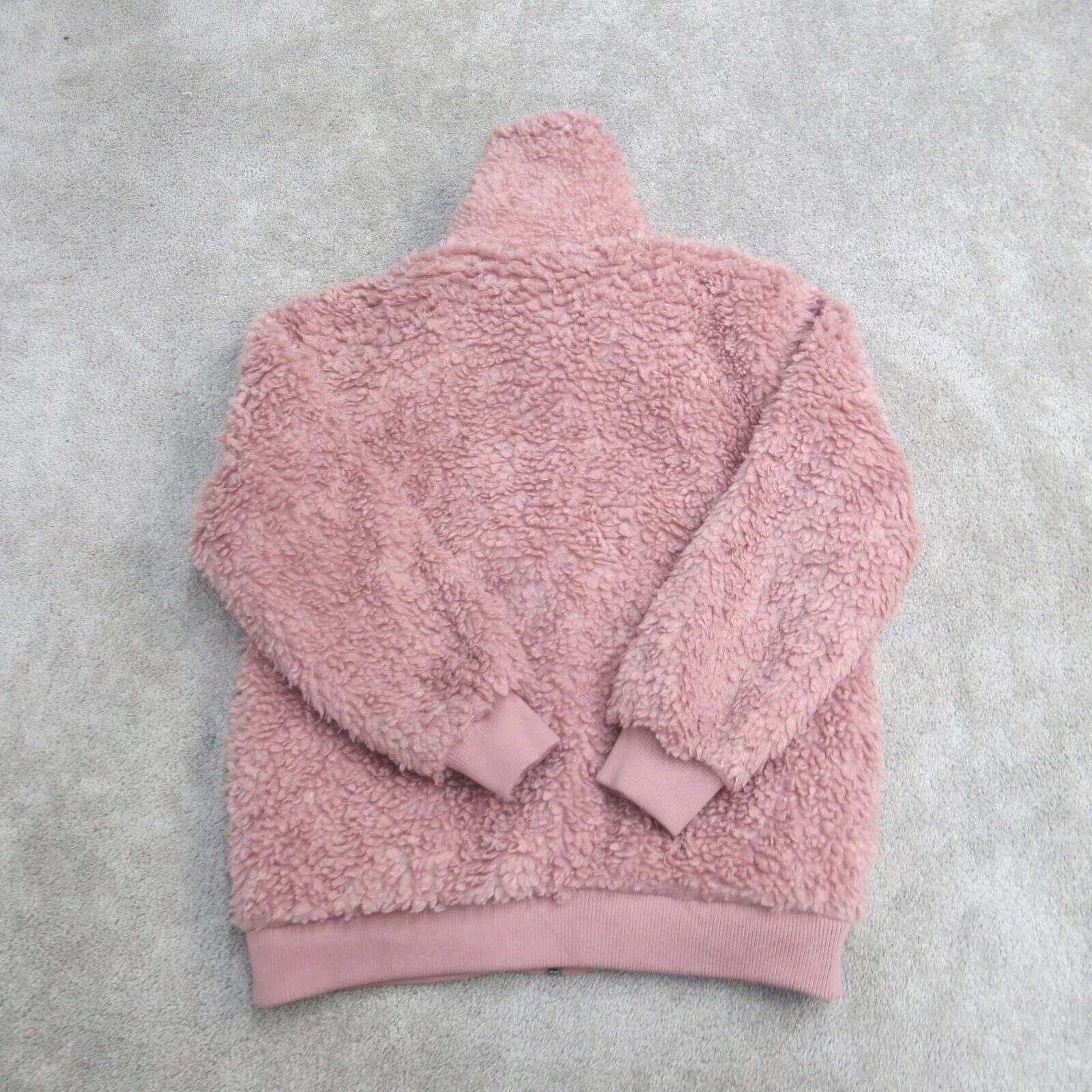 BB Dakota Jacket Womens L Pink Fleece Teddy Coat Bomber Jacket Full Zip Outdoor