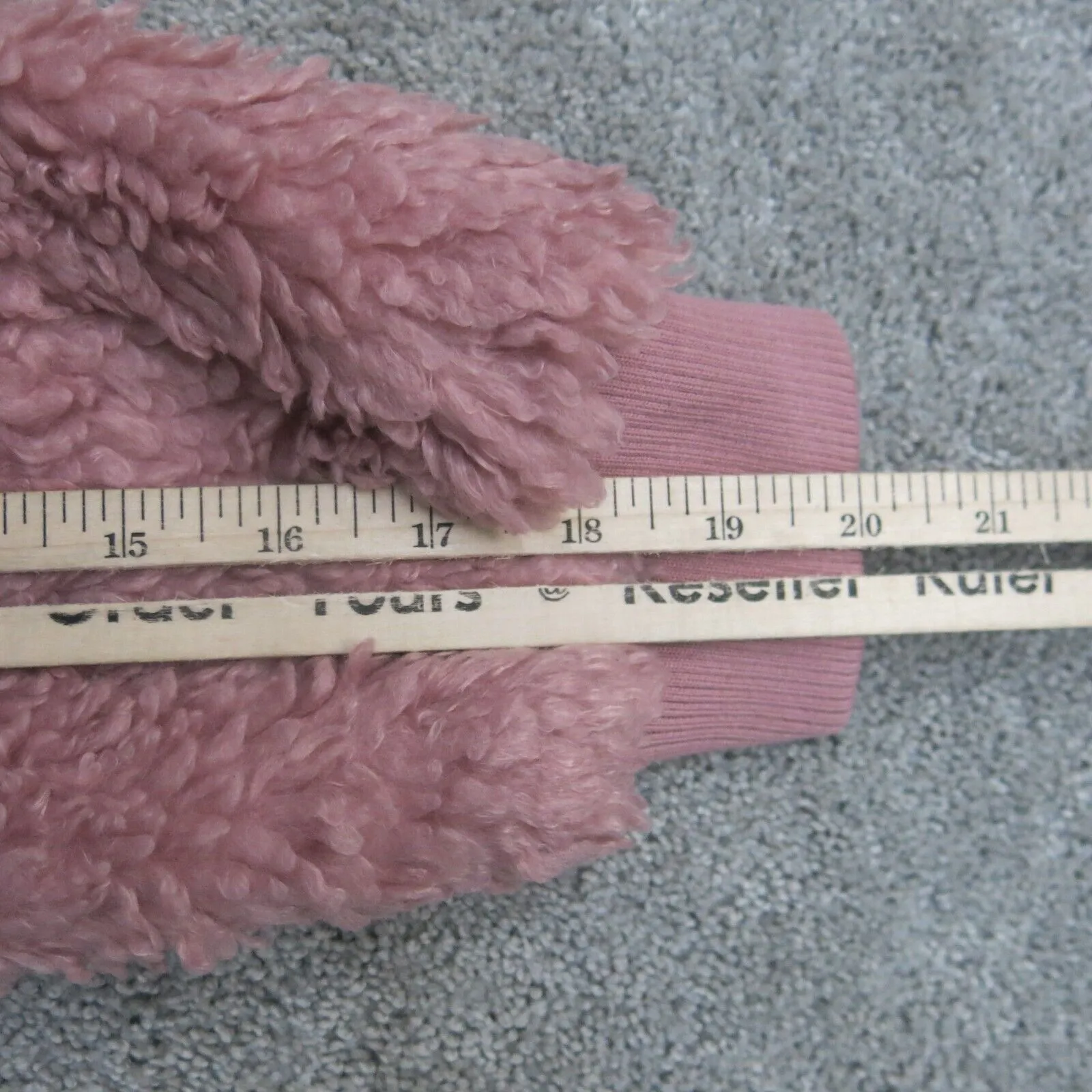 BB Dakota Jacket Womens L Pink Fleece Teddy Coat Bomber Jacket Full Zip Outdoor
