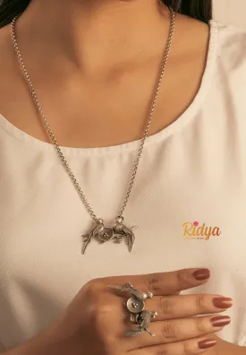 Birds In A Nest Contemporary Necklace And Ring Set