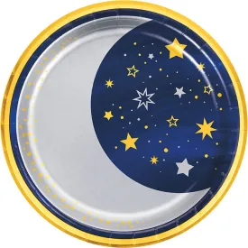 Bulk Starry Night Moon Paper Dinner Plates (96 per Case)
