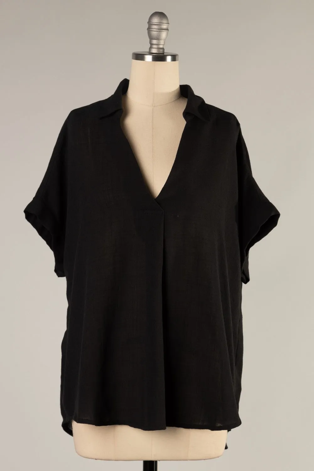 Button Back High-Low Shirt