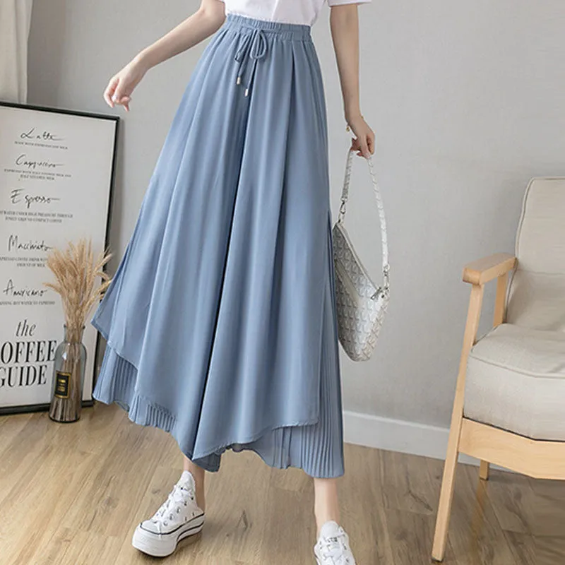 Chiffon Wide Leg High Waist Culottes