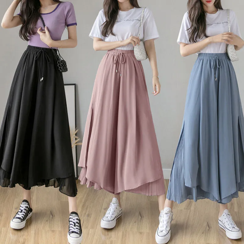 Chiffon Wide Leg High Waist Culottes