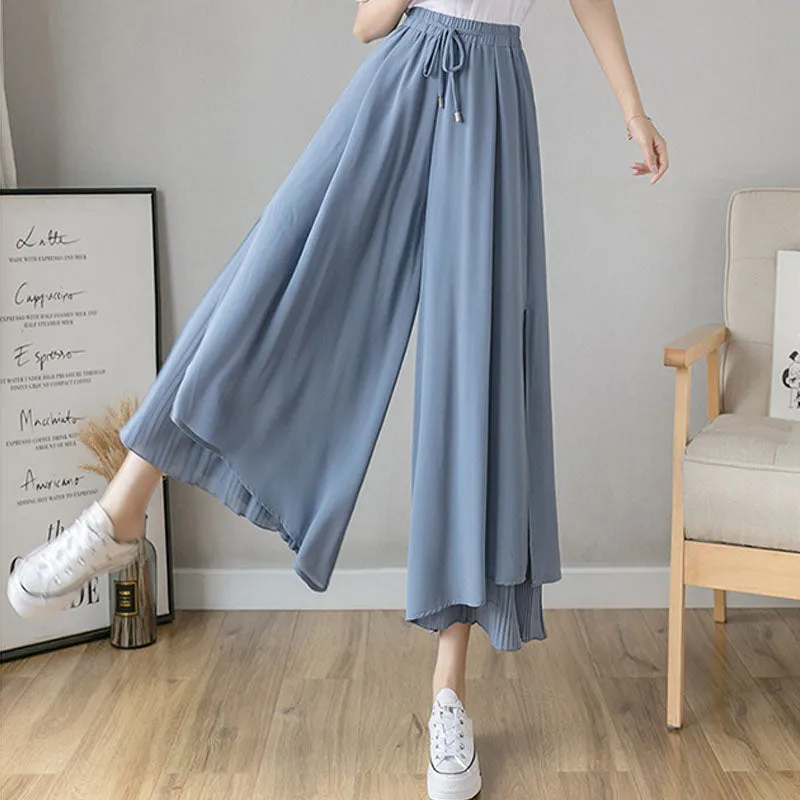 Chiffon Wide Leg High Waist Culottes