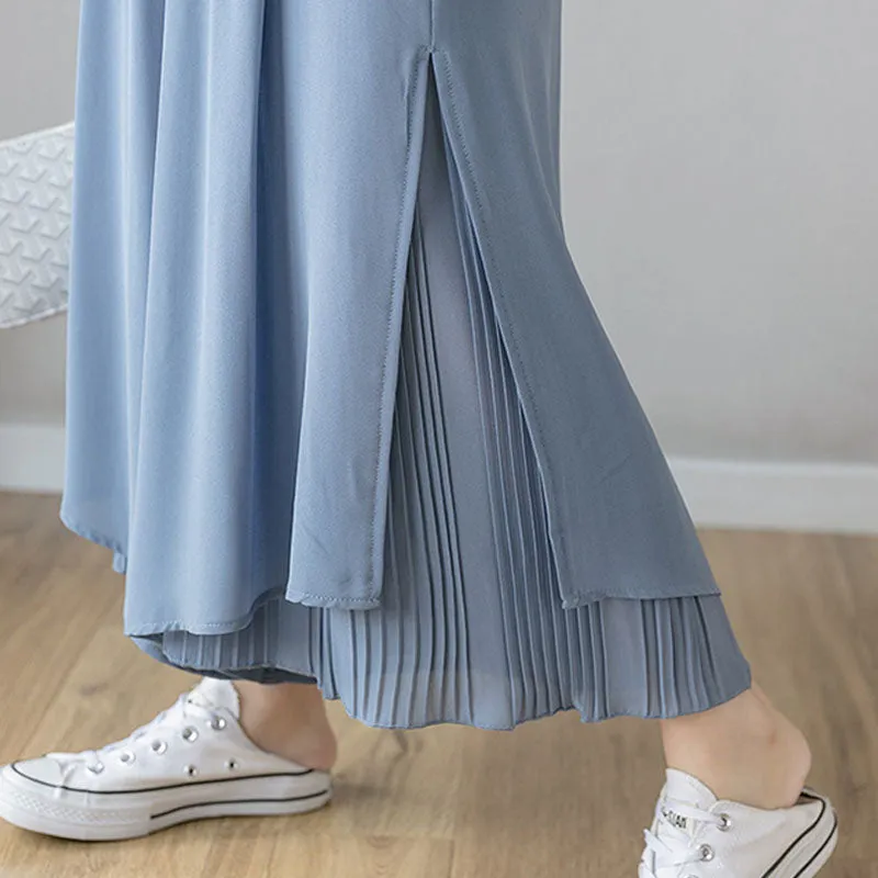 Chiffon Wide Leg High Waist Culottes