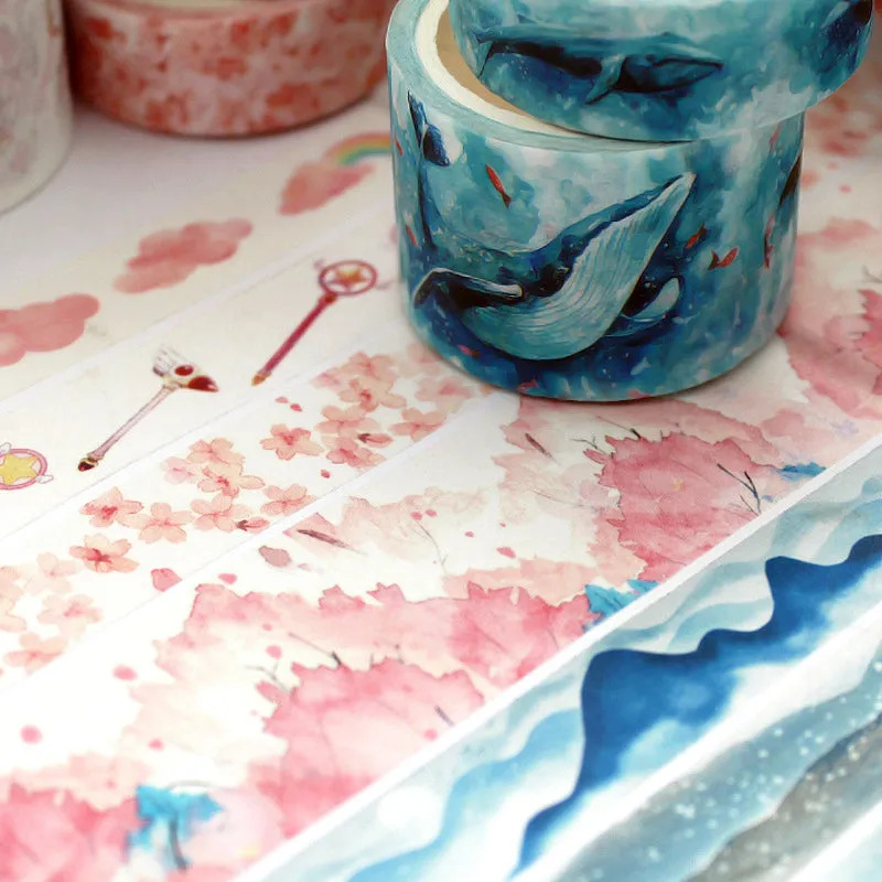 Creative Sakura Oil Painting Starry Sky Boxed Washi Tape Set