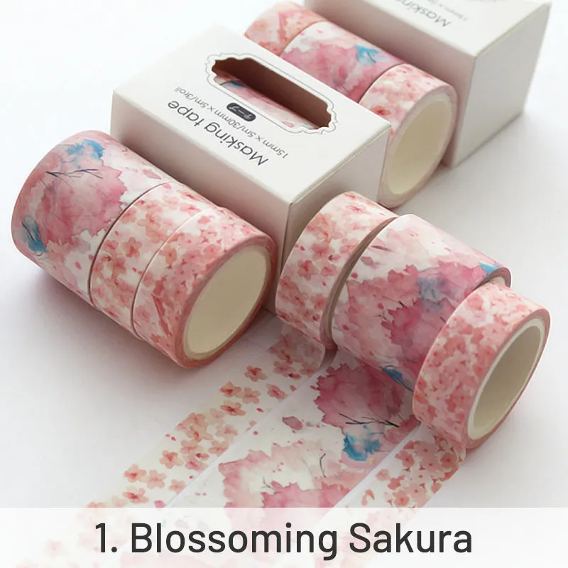 Creative Sakura Oil Painting Starry Sky Boxed Washi Tape Set