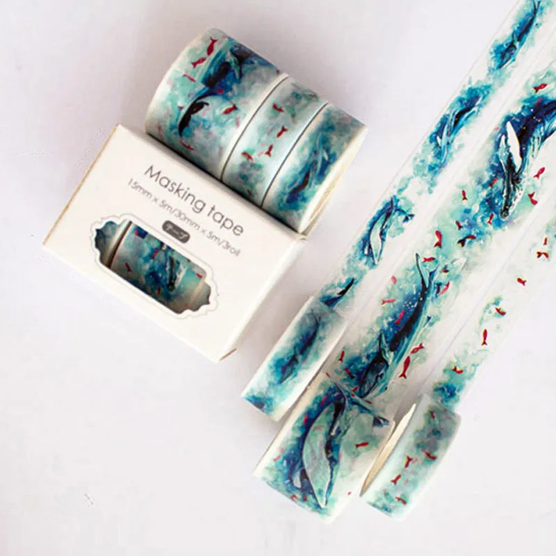 Creative Sakura Oil Painting Starry Sky Boxed Washi Tape Set