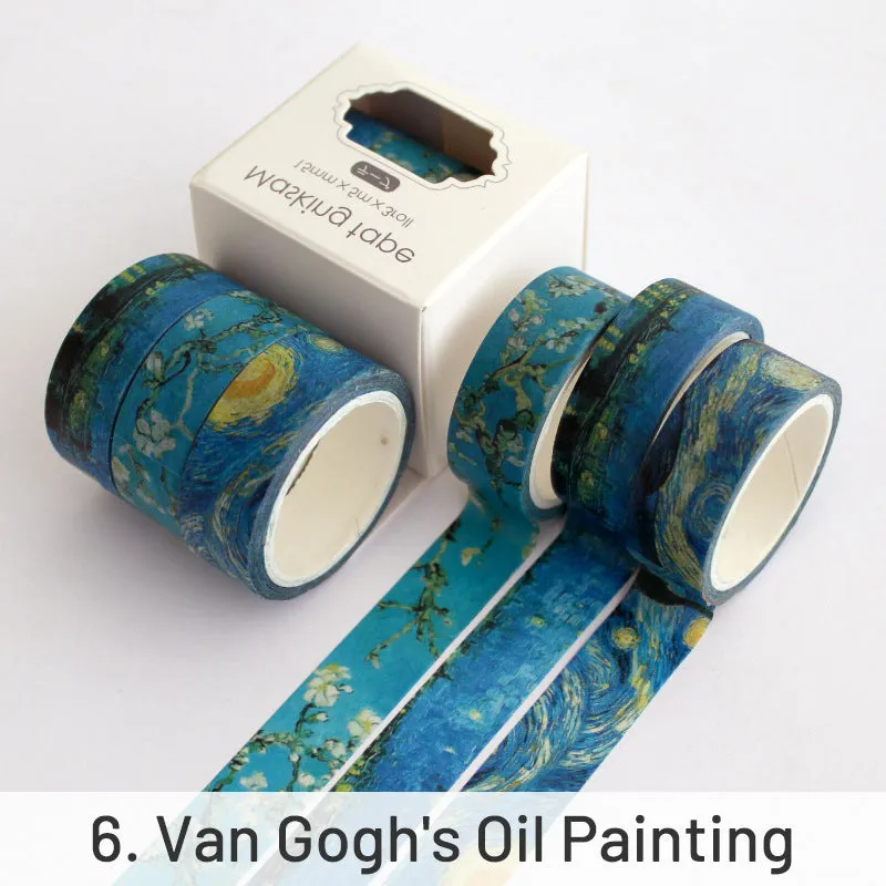 Creative Sakura Oil Painting Starry Sky Boxed Washi Tape Set