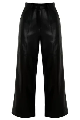 Faux Leather Three Pocket Culottes