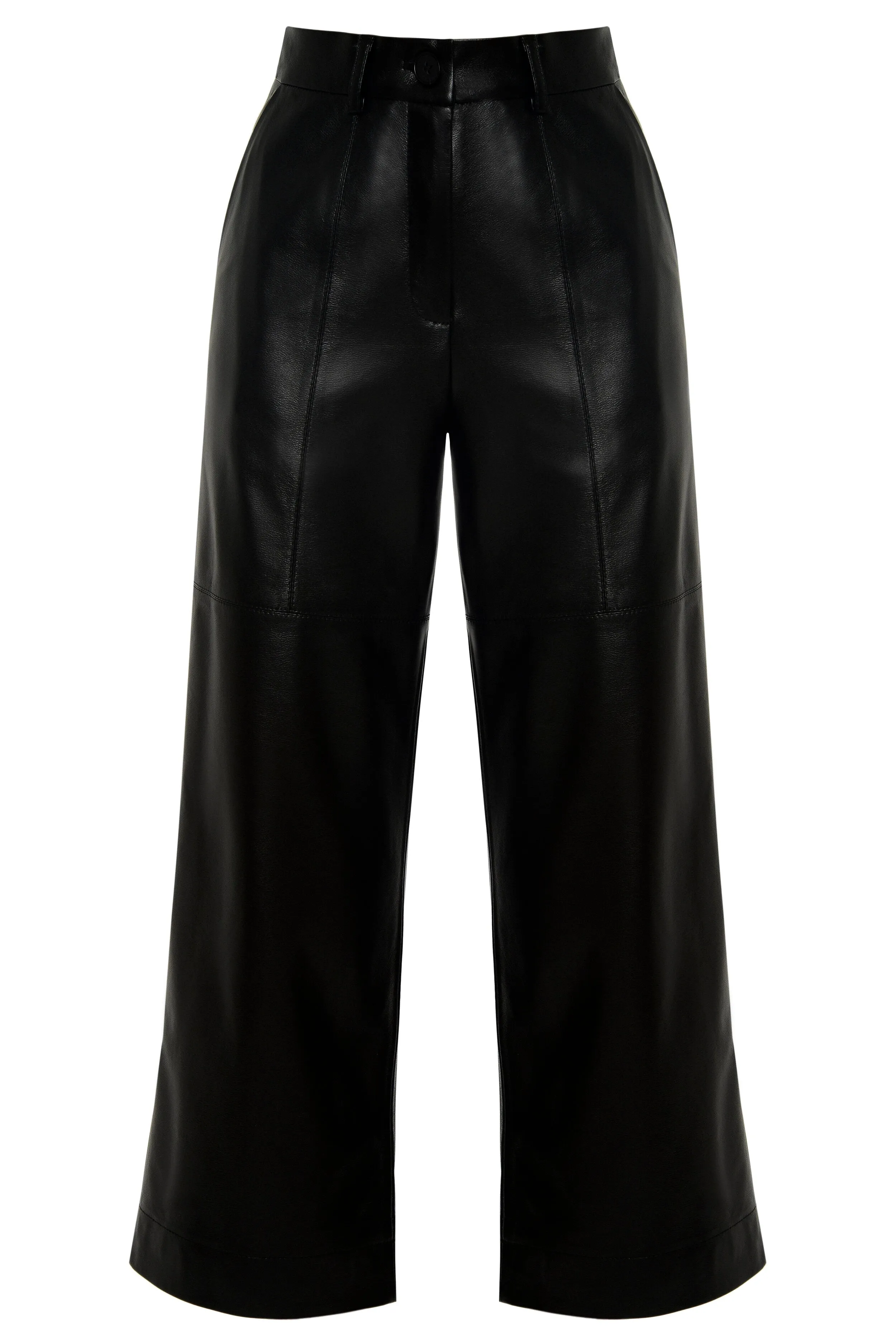 Faux Leather Three Pocket Culottes