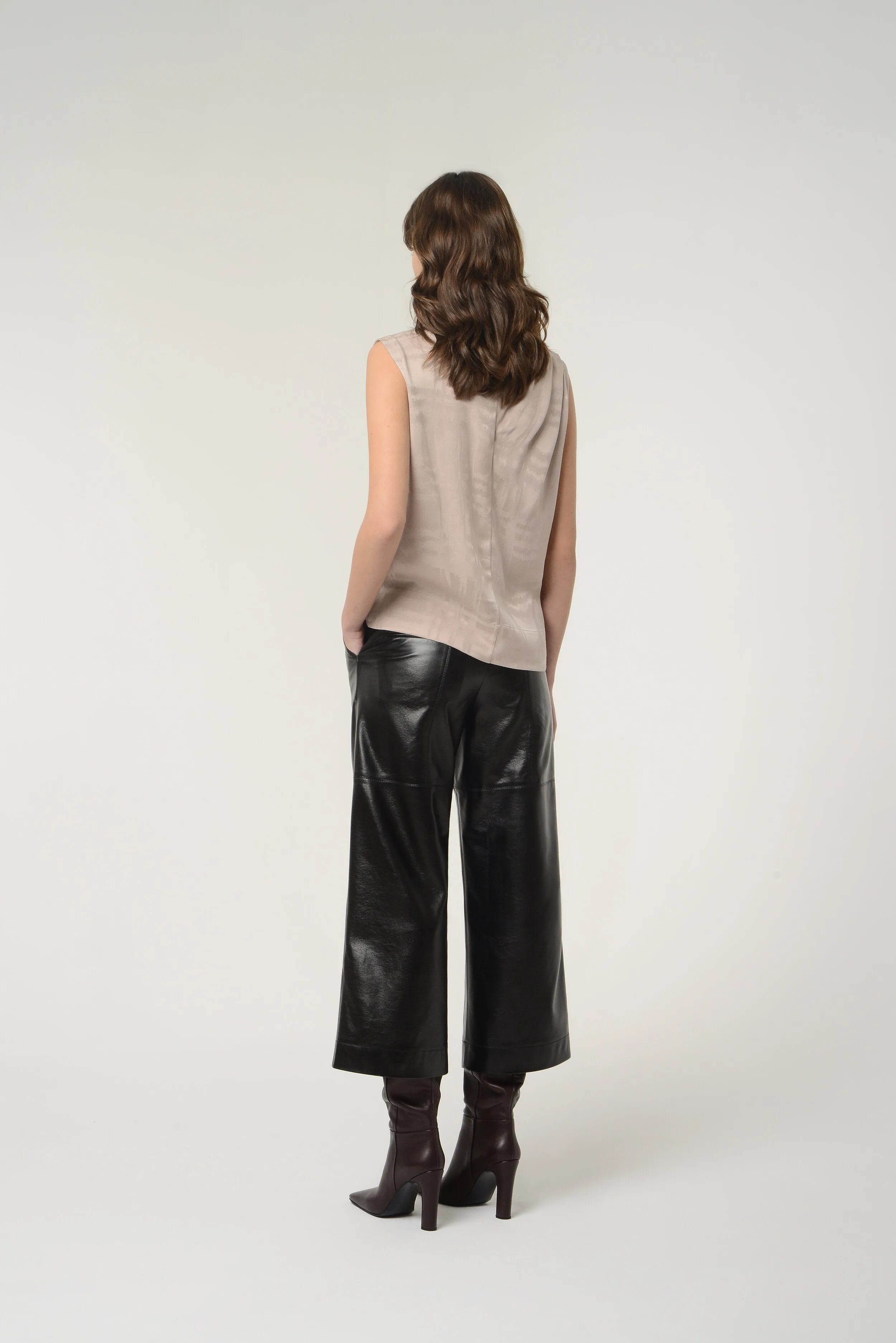 Faux Leather Three Pocket Culottes