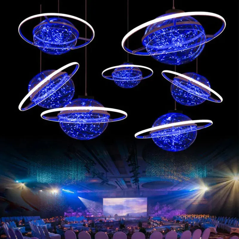 Hanging wedding starry sky props space ball fantasy starry wedding arrangement chandelier window decoration ceremony ball