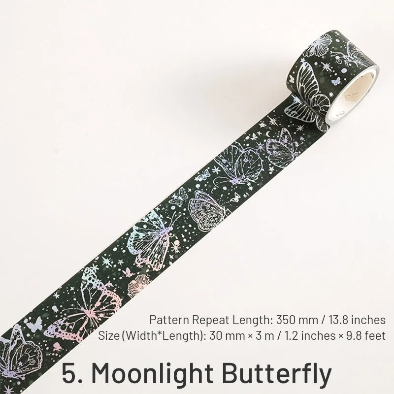 Holographic Hot Stamping Washi Tape-Butterfly, Sea, Snow, Starry, Sky, Flower