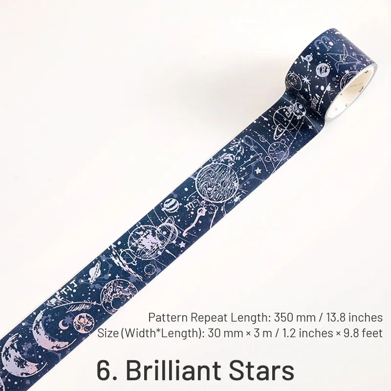 Holographic Hot Stamping Washi Tape-Butterfly, Sea, Snow, Starry, Sky, Flower
