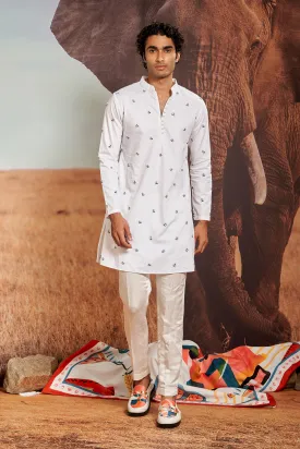 Ivory Floret Embroiderd Kurta Set