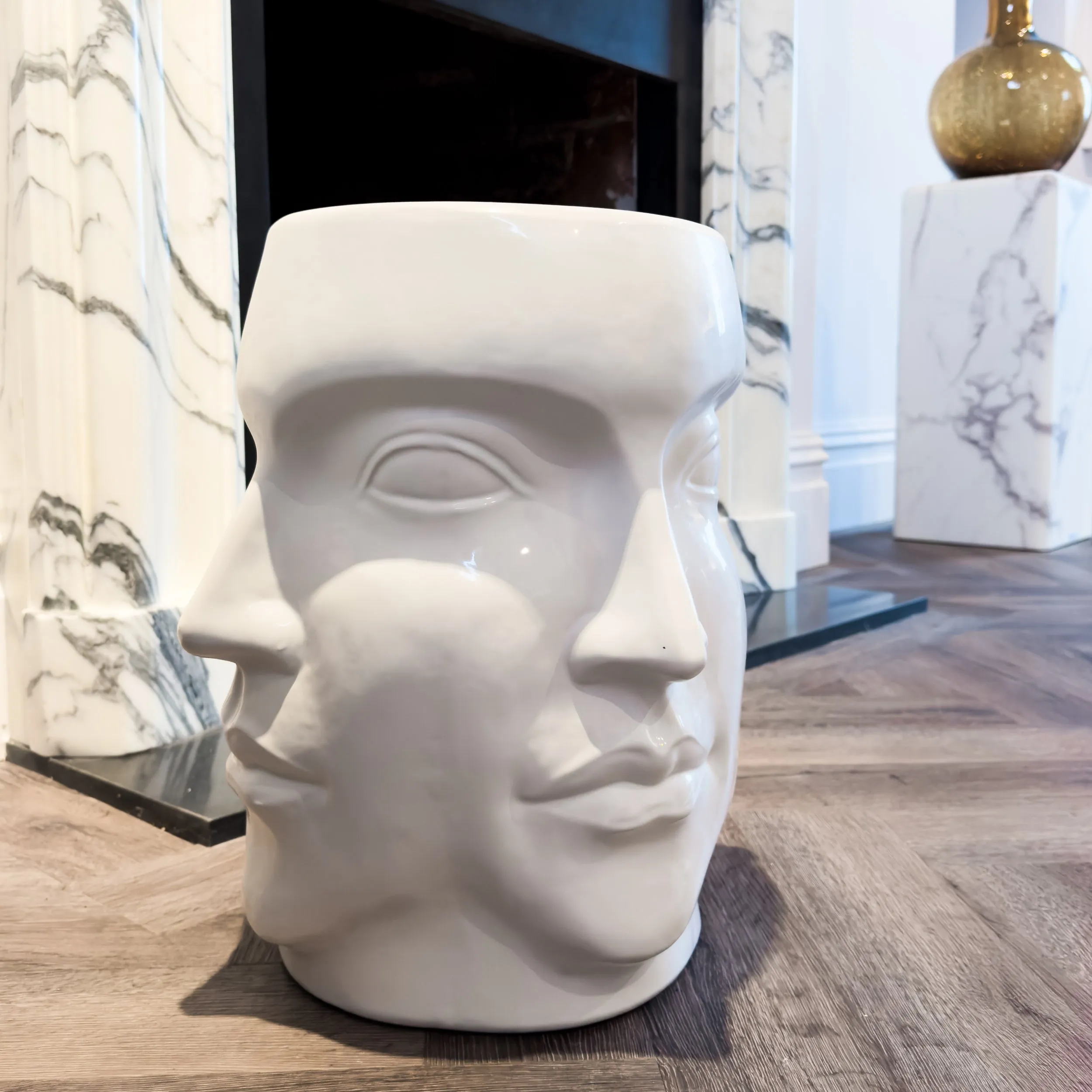 Janus White Four Face Stool