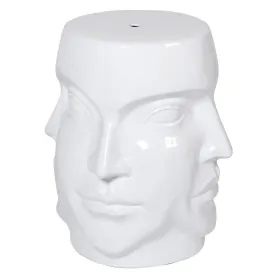 Janus White Four Face Stool
