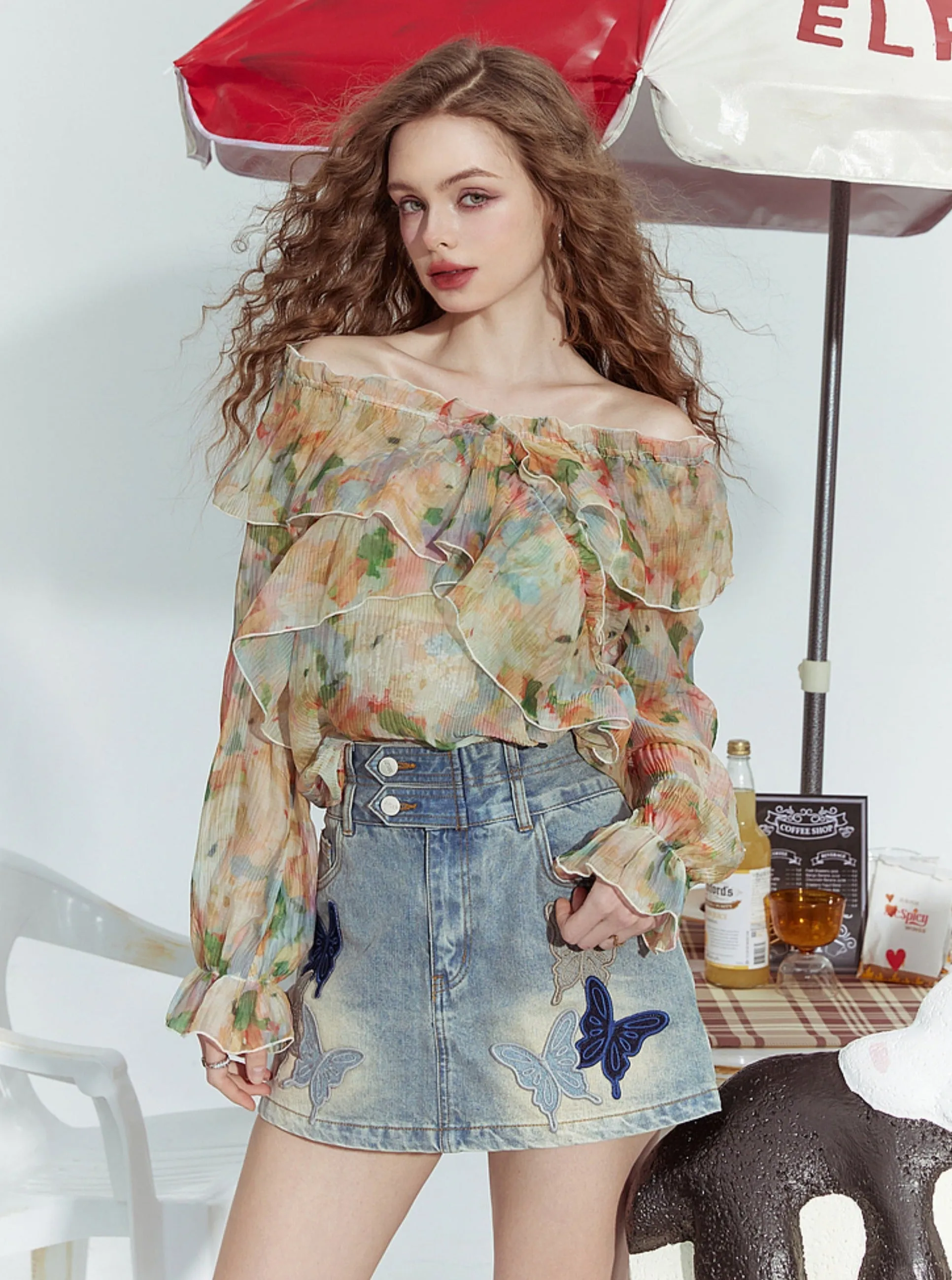 Light High Waist Culottes Skirt
