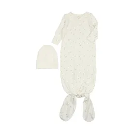 Lilette By Lil Legs Baby Gown Set Starry Night Steel