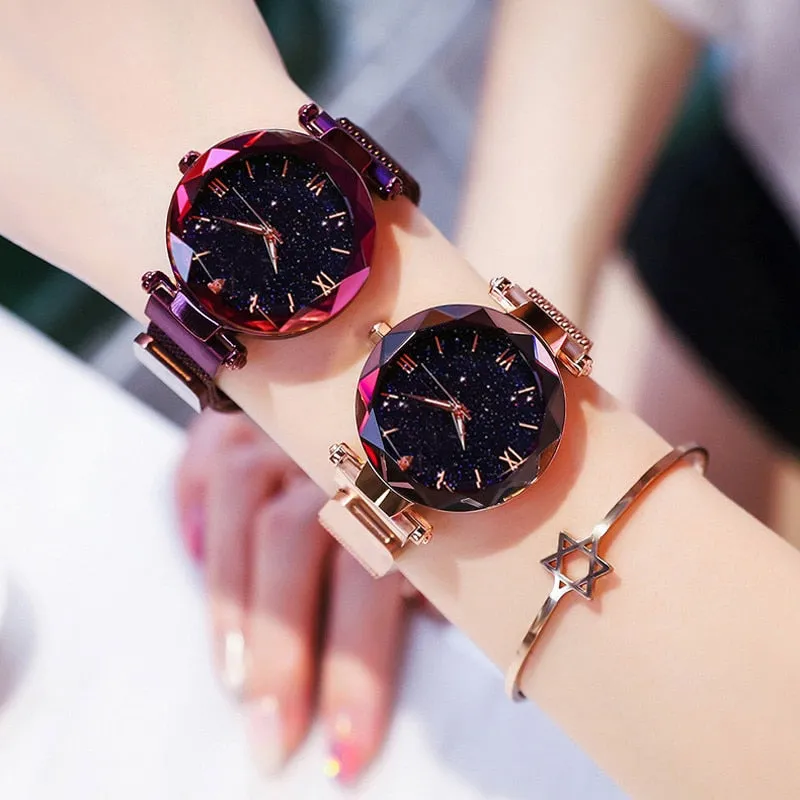 Luxury Starry Sky Magnetic Mesh Belt Band Watch