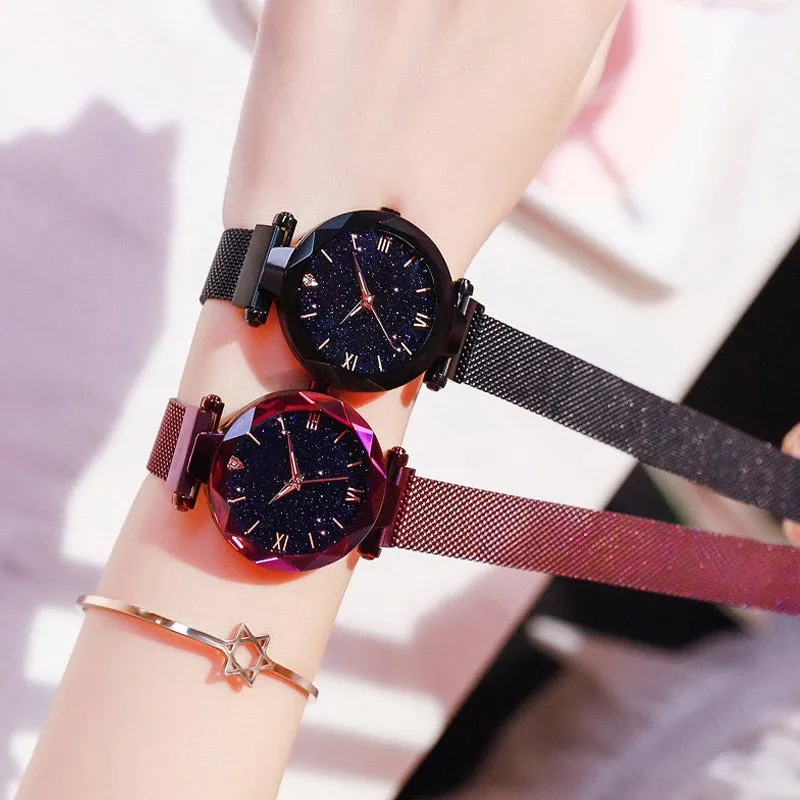 Luxury Starry Sky Magnetic Mesh Belt Band Watch