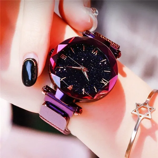 Luxury Starry Sky Magnetic Mesh Belt Band Watch