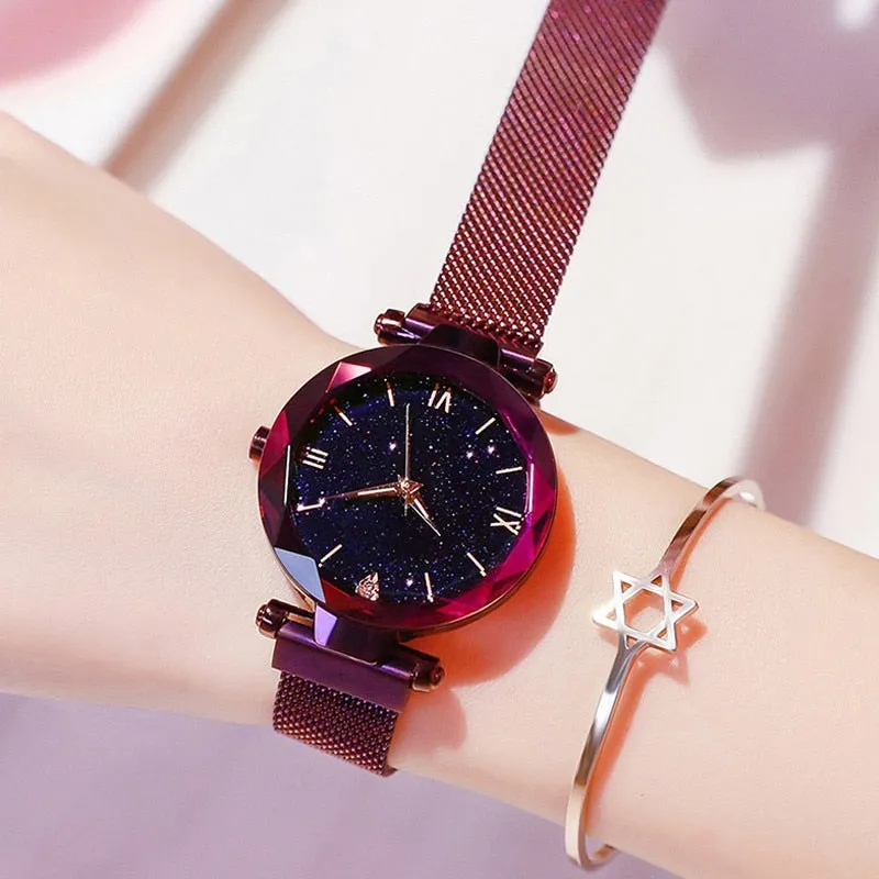 Luxury Starry Sky Magnetic Mesh Belt Band Watch