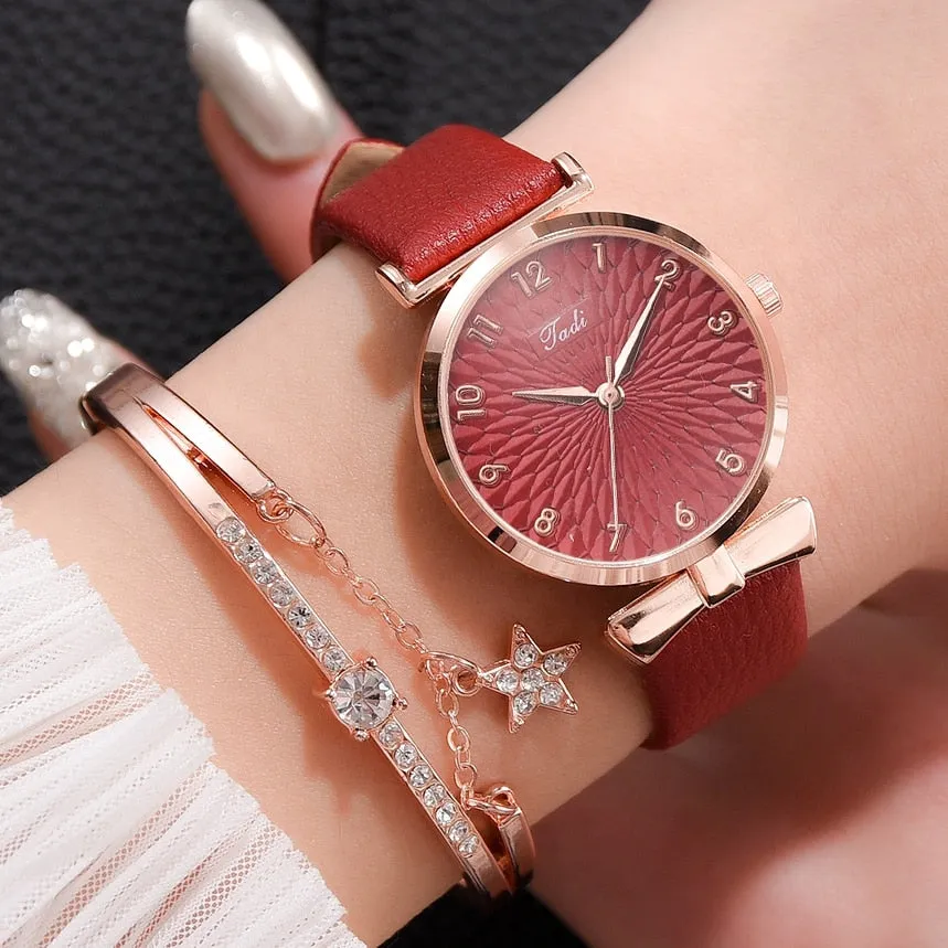 Milano Starlight Quartz Magnet Watch Bracelet with Rhinestone Edge