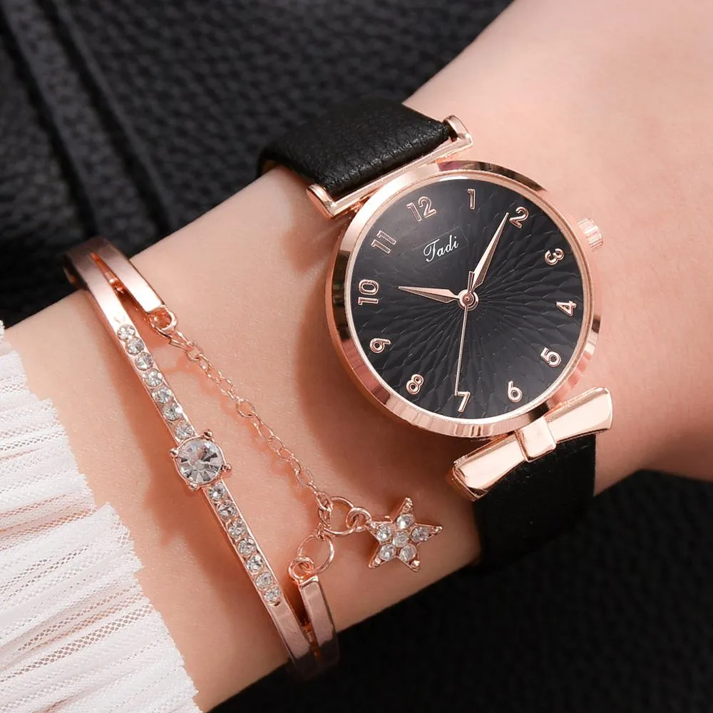 Milano Starlight Quartz Magnet Watch Bracelet with Rhinestone Edge