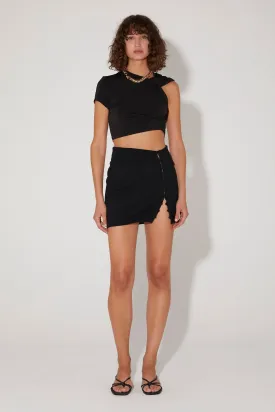 Minogue Knit Mini Skirt // Black
