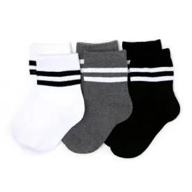 Monochrome Striped Midi Socks
