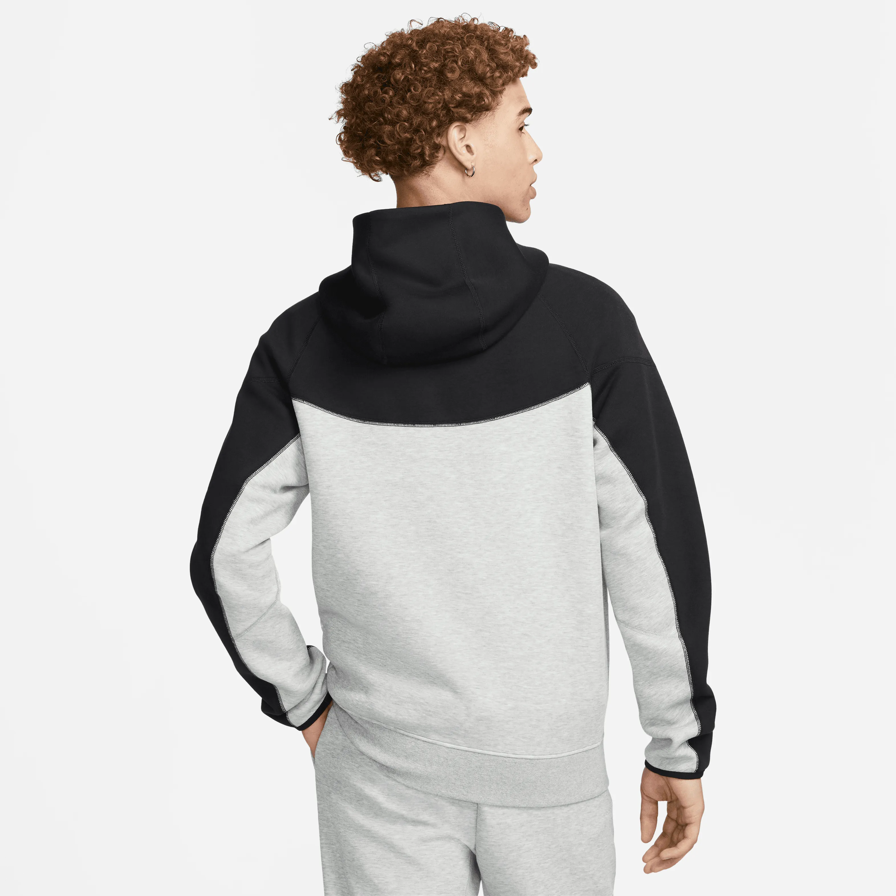 Nike - Men - Tech Fleece Full-Zip Hoodie - Grey/Black/White