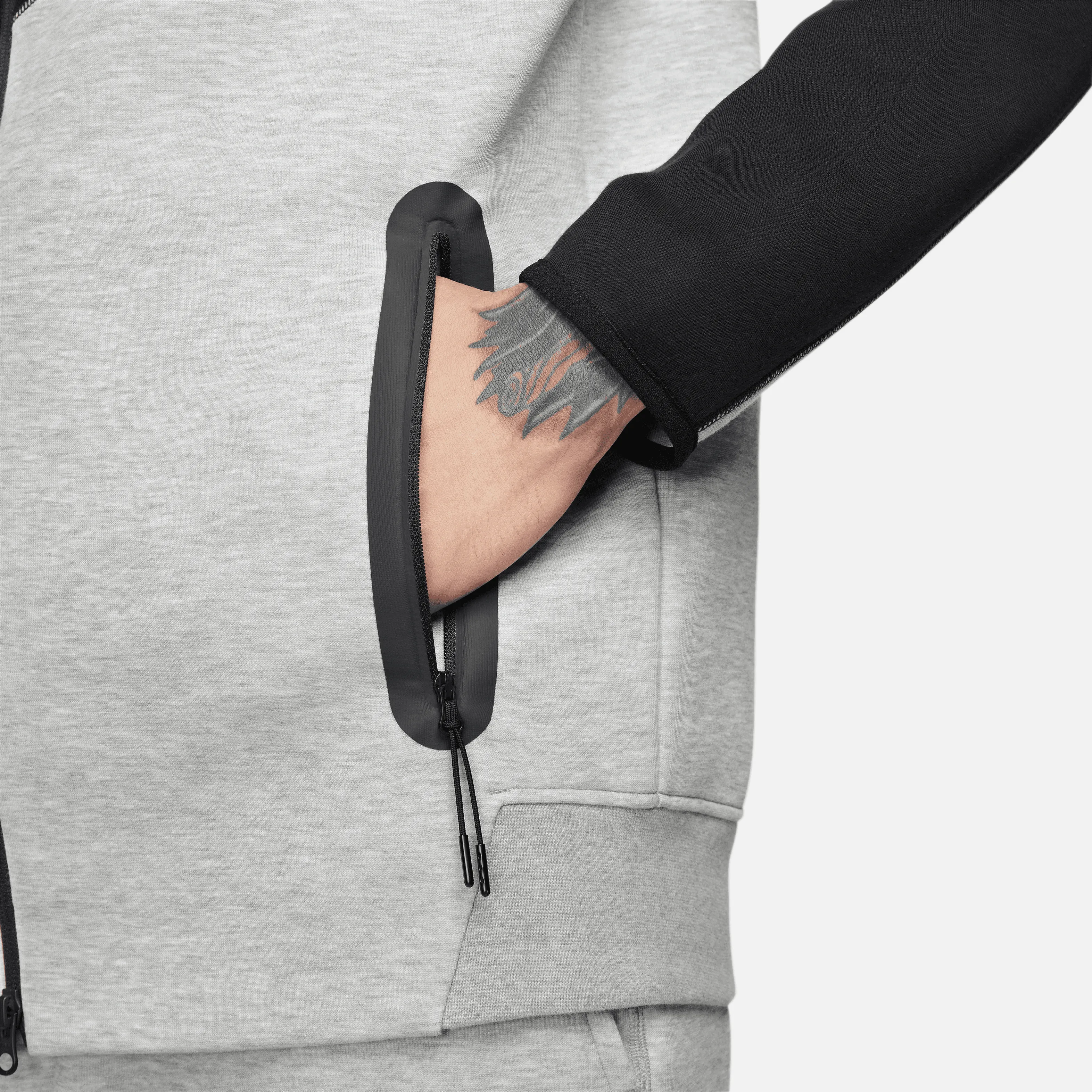 Nike - Men - Tech Fleece Full-Zip Hoodie - Grey/Black/White