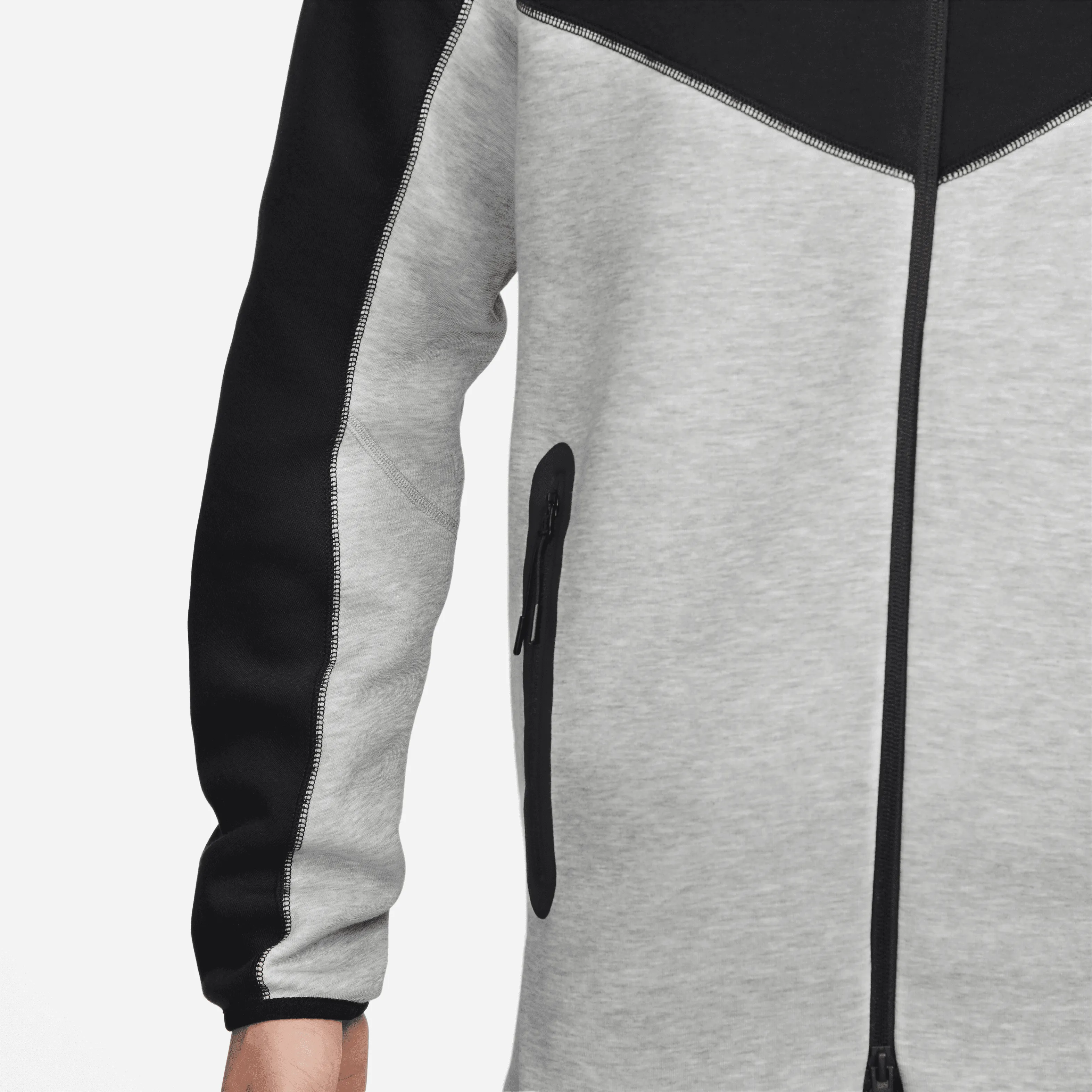 Nike - Men - Tech Fleece Full-Zip Hoodie - Grey/Black/White