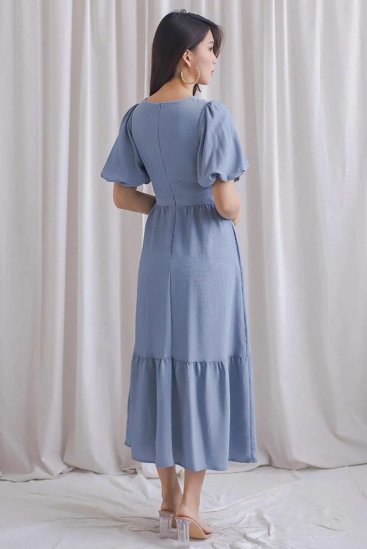 Penrose Twist Knot Cut Out Maxi Dress In Blue