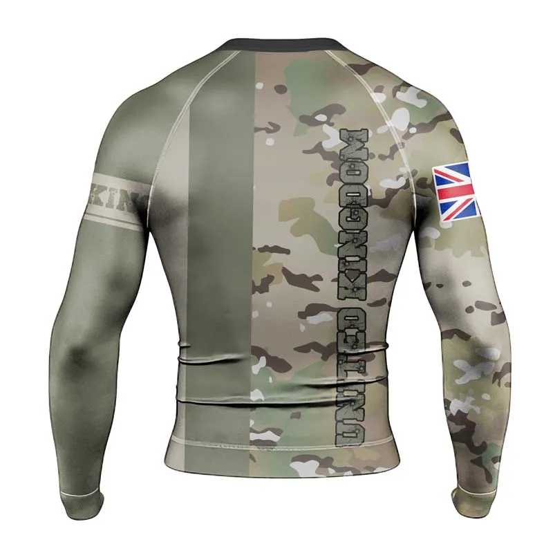 Personalized UK Coat of Arms Men's Long Sleeve Rash Guard