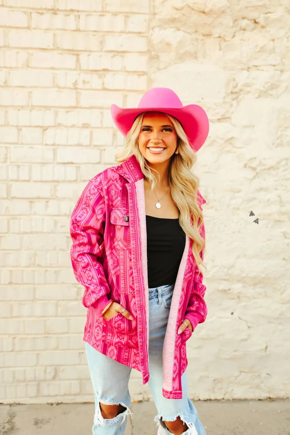 Pink Aztec Shacket