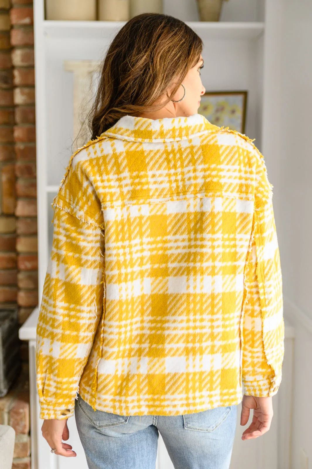 Plaid Shacket In Mustard