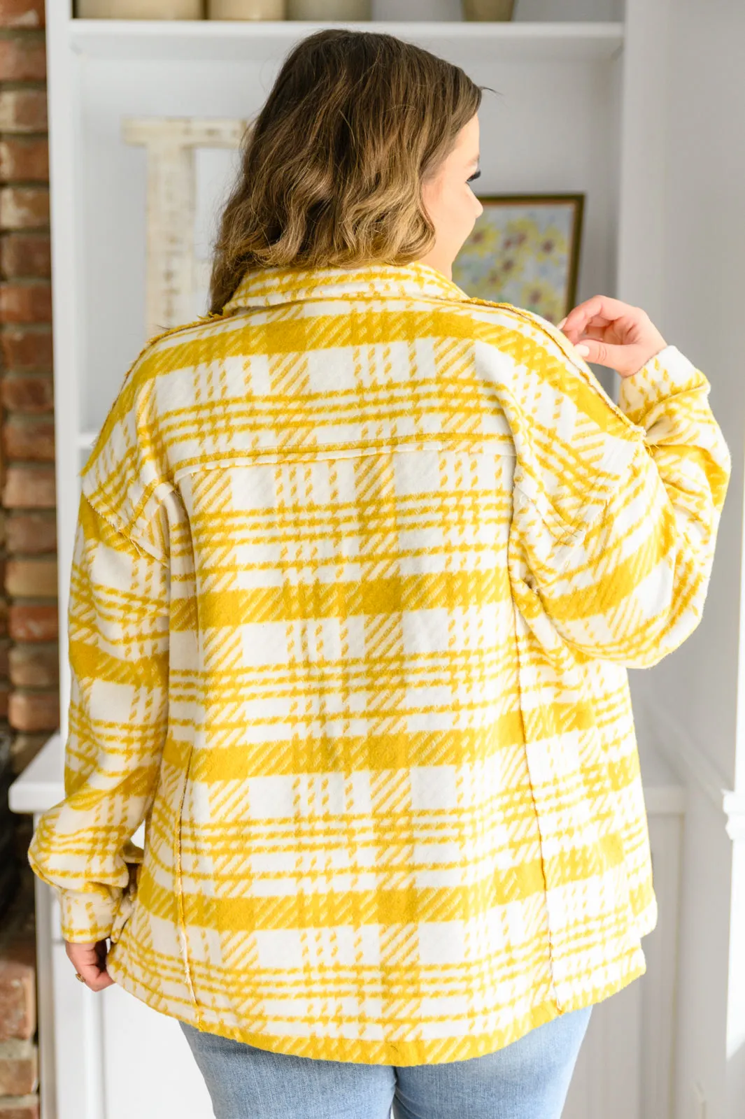 Plaid Shacket In Mustard