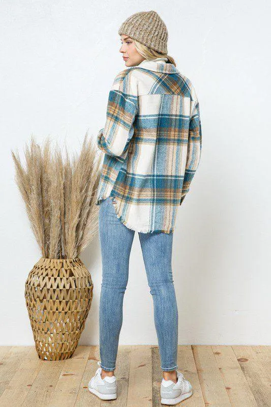 Plaid Shacket with Front Pockets