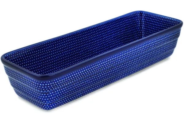 Polish Pottery 12" Rectangular Baker Starry Night UNIKAT