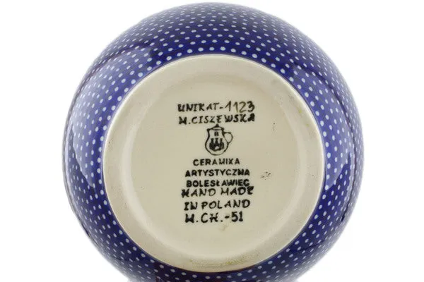 Polish Pottery 16 oz Bowl with Loop-Handle Starry Night UNIKAT