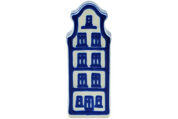 Polish Pottery 4" House Figurine Starry Night UNIKAT