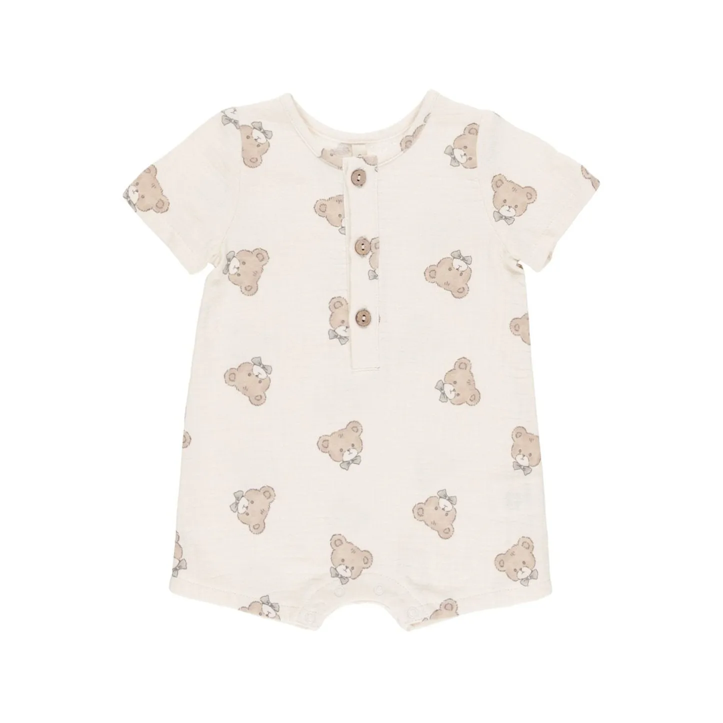 Short Sleeve Woven Romper - Teddy by Quincy Mae